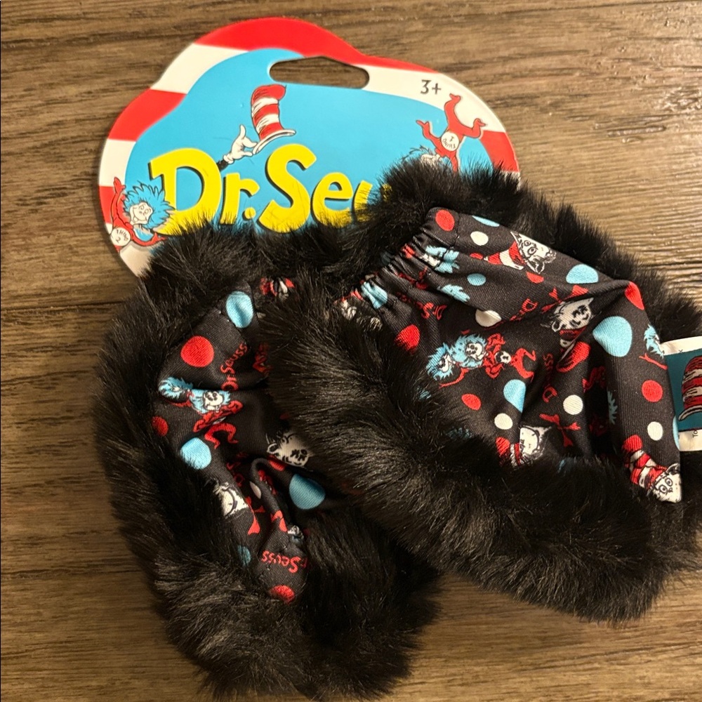 NWT [Elope] Dr. Seuss The Cat in the Hat Fingerless Faux Fur Glove Paws One Size - Picture 7 of 13